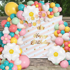 161Pc Daisy Balloon Garland Arch Kit, Pastel Groovy Flower Party Decorations wit