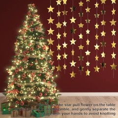 Glitter Star Garland Banner 2026 Party Decor 130 Feet Star Hanging Streamers …