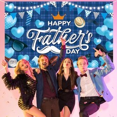 70 9×45 3in Fathers Day Banner Blue Large Fabric Backdrop Party Supplies Photo