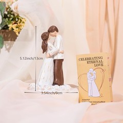 Wedding Cake Toppers Bride Groom Hand Painted Resin Sculpture Couple Gift