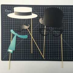 Birthday Party Photo Booth Props Roaring 20s Gatsby Flapper Girl and Gangster