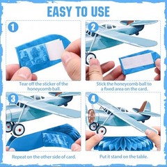 10Pcs Airplane Party Decorations – Honeycomb Centerpieces Table