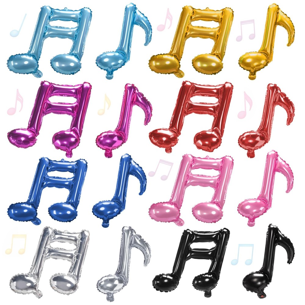 16 Pcs Music Note Foil Balloons 16» Music Note Foil Mylar Balloons Aluminum …
