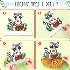 9PCS Woodland Animals Honeycomb Centerpieces Decorations – Woodland Baby Shower