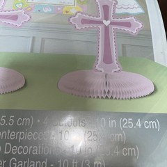 Confirmation Cross 10 Piece Room Decorating Kit Pastel Colors Party Supply