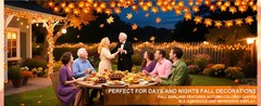 Timer&3 Pack – 30Ft Fall Decor Fall Garland with Lights Fall Decorations for