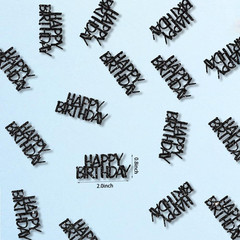 Black Happy Birthday Confetti Birthday Party Decorations Glitter Table Scatters