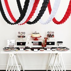 Red Black White Party Decorations-Graduation Hanging Streamers 4 Leaf Clover …