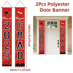 FengRise Graduation Banner Class of 2025, Red Party