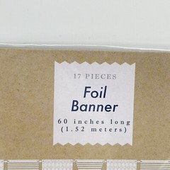 17-Piece Gold Foil Striped Triangle Pennant Hanging Room Decor Banner 60 Inches