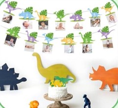 Baby’s One 1st First Birthday Dinosaur Decorations Dinosaur Birthday Crown Banne