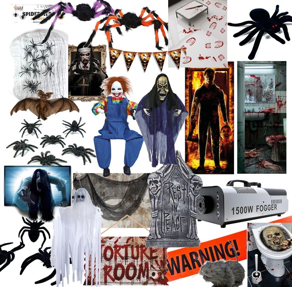 Halloween Decorations Scary Spiders Hanging Scary Props Adhesive Clown Ghost UK