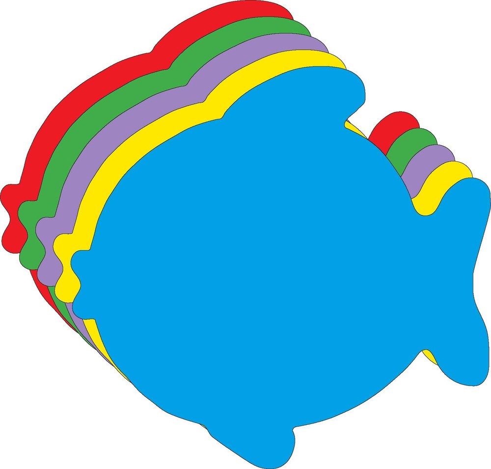 31 PCS Fish Assorted Color Creative Cut-Outs 5.5 Inch Ocean Decor Paper