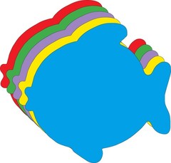 31 PCS Fish Assorted Color Creative Cut-Outs 5.5 Inch Ocean Decor Paper