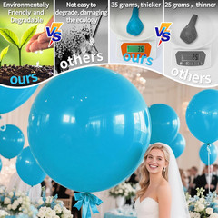Light Blue Balloons 9Pcs 36 Inch Extra Large Big Jumbo Giant Baby Sky Aqua Blue