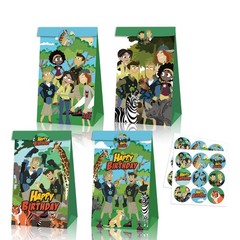 Wild Kratts Candy Bags Party Supplies 12PCS Gift Bags Stickers Party Favor