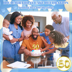 50Th Birthday Decorations for Women and Men, Gold Number 50 Candle | Gold Number