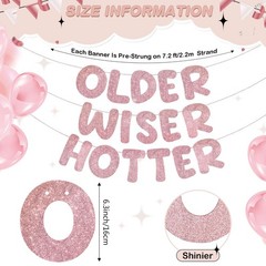 Fulmoon Set of 3 Pre Strung Older Wiser 7.22 ft x 6.3 inches, Rose Gold