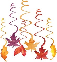 Fresh Autumn Leaves Fall Theme Thanksgiving Party Hanging Swirl Decorations
