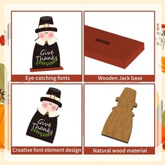 3Pcs Thanksgiving Decorations Wooden Table Centerpiece Table