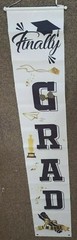 Graduation Party Decorations Indoor Outdoor, Hanging Banner WHITE, undated