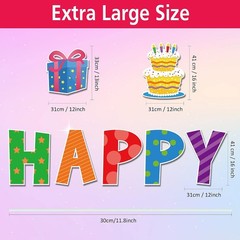 17 Piece Happy Birthday Yard Signs 16 Inch Letters Lawn Signs with Stakes for