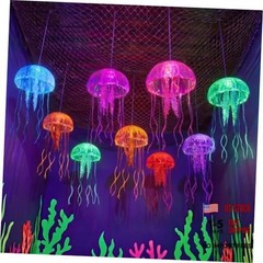 8 Pcs Neon Under The Sea Party Decorations Glowing Hanging Jellyfish