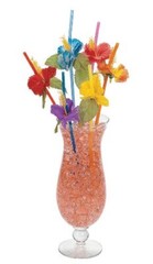 48 Assorted Tropical Drinking Straws, Luau/Tiki Bar Flamingo, Flower, Umbrella