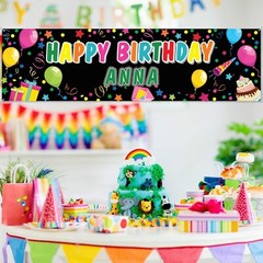 Personalized Birthday Banner with Name DIY Colorful Happy Birthday Banner Backdr