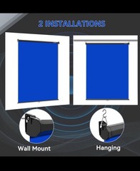 RAUBAY 152 x 220 cm Large Retractable Blue Screen wall mount For Pro Production