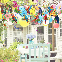 58Pcs Tropical Birds Decorations Tropical Hawaiian Decor Toucan Parrot Party Han