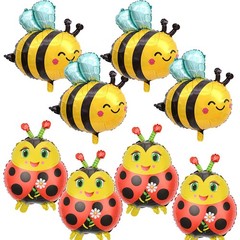 8Pcs Bee Balloons and Ladybug Balloons for Garden Party Bug Themed Baby Showe…