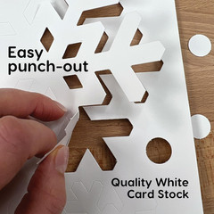 80 Pieces Snowflake Paper Cutouts with IDEA Guide, 2-Sided US Made Card Stock Pu