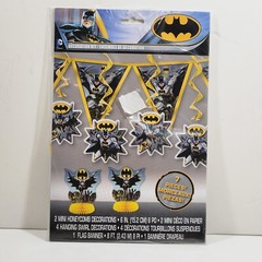 Batman 7 Piece Hanging & Table Top Birthday Party Decoration Kit New In Pack