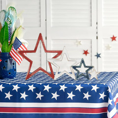 4th of July Table Decorations, Red White Blue Stars Decorations Set of 4, Ret…