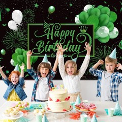 Happy Birthday Backdrop Banner – Large Fabric Photo Background for Parties