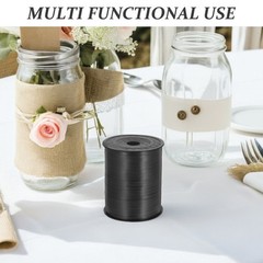 2 Rolls Black Curling Ribbon – 3/16″ x 500 Yards/roll Curling Ribbons – Balloon