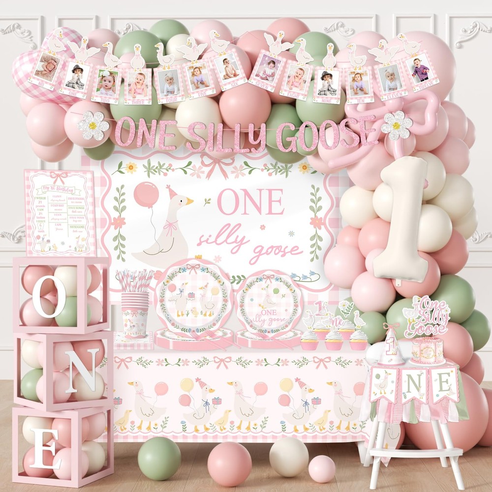 HAKOTI One Silly Goose Pink Decor