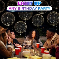 20″ Transparent Glow Balloons Light Up with LED String Lights for Decoration