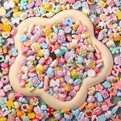 100Pcs Random Cute Resin Flatback Cartoon DIY Craft Charms Phone Case Scrapbook
