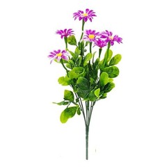 5 Pcs Lifelike Plastic Daisy Bouquet for Outdoor Patio Garden Home Decor
