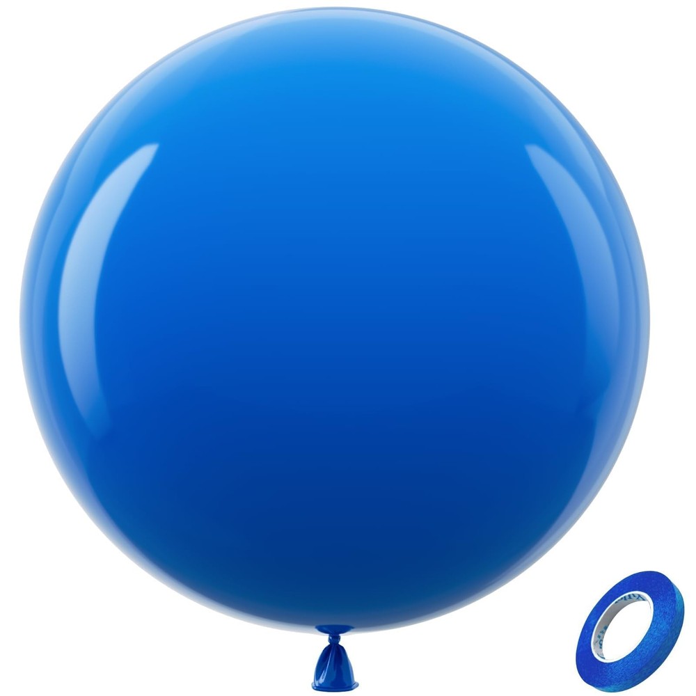 Royal Blue Latex Party Balloons 8 Pack 36 inch Round Helium Matte Dark Blue …