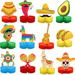 12 PCS Fiesta Mexican Honeycomb Centerpieces Cinco De Mayo Party Table Centerpie
