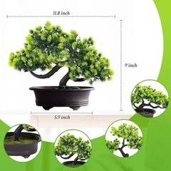 Artificial Bonsai Tree for Farmhouse Decor Realistic Green Faux Plant 1 Unit