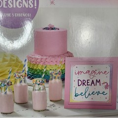 Enchanted Unicorn Birthday Party Customizable Chalkboard Sign & 4 Paper Inserts