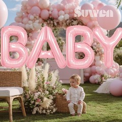 SUWEN 40 Inch Pink Large A Letter Balloons Big Foil Helium Letter Balloons A-Z
