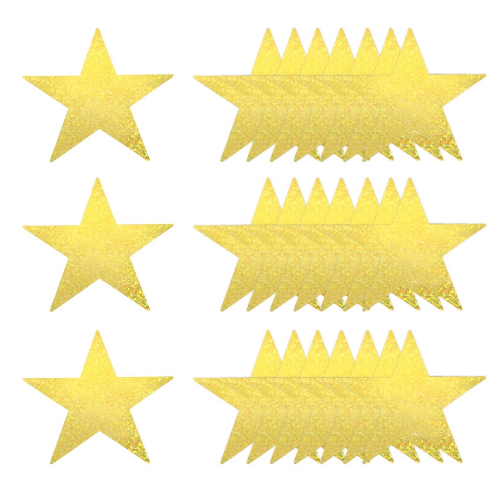30 Pcs Laser Gold Stars Cutouts, 11 Inch Double Printed Paper Stars Cutout