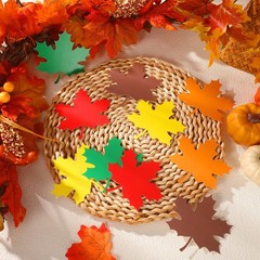 200 PCS Large Thanksgiving Fall Leaves Cutouts 4 Inch Maple Paper Leaf Craft