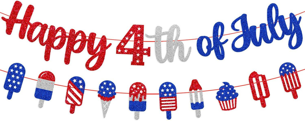 Happy 4Th of July Banner Independence Day Decoration American America’S Birthday