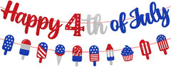 Happy 4Th of July Banner Independence Day Decoration American America’S Birthday